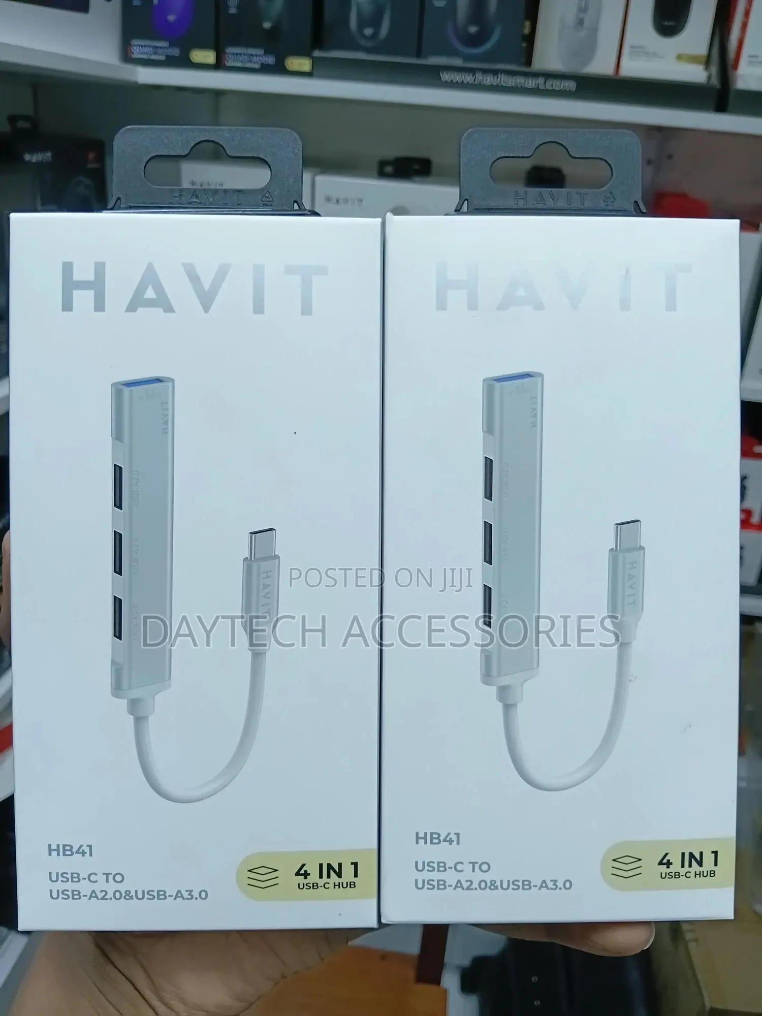 Havit Hb41 Type C Hub 4 in 1 Adapter - Silver