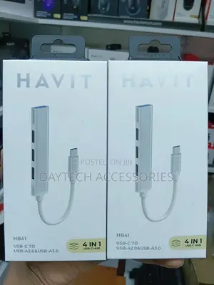 Havit Hb41 Type C Hub 4 in 1 Adapter - Silver