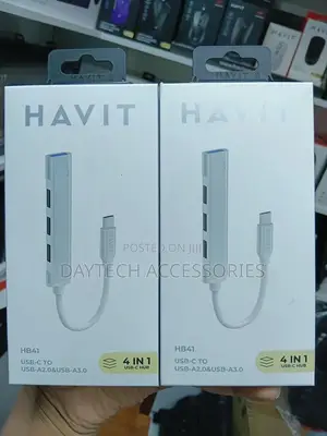 Havit Hb41 Type C Hub 4 in 1 Adapter - Silver