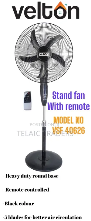 Velton Standing Fan With Remote