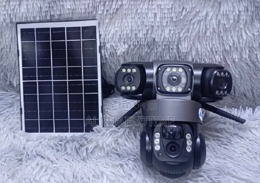 4g Sim Card 3-Lens Camera Wireless Security Network Solar CCTV Camera
