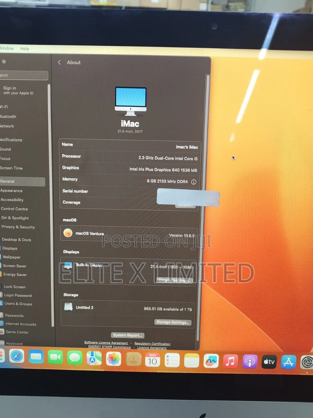 Desktop Computer Apple iMac 8GB Intel Core i5 HDD 1T