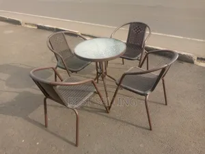 5 Seater Brown Outdoor/Balcony Table and Chairs