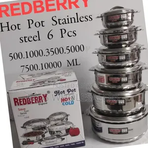 Redberry 6pcs Stainless Steel Insulated Hotpot Set