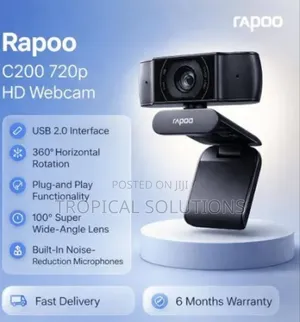 Rapoo C200 - 720p Hd Webcam Super Wide Angle With Microphone
