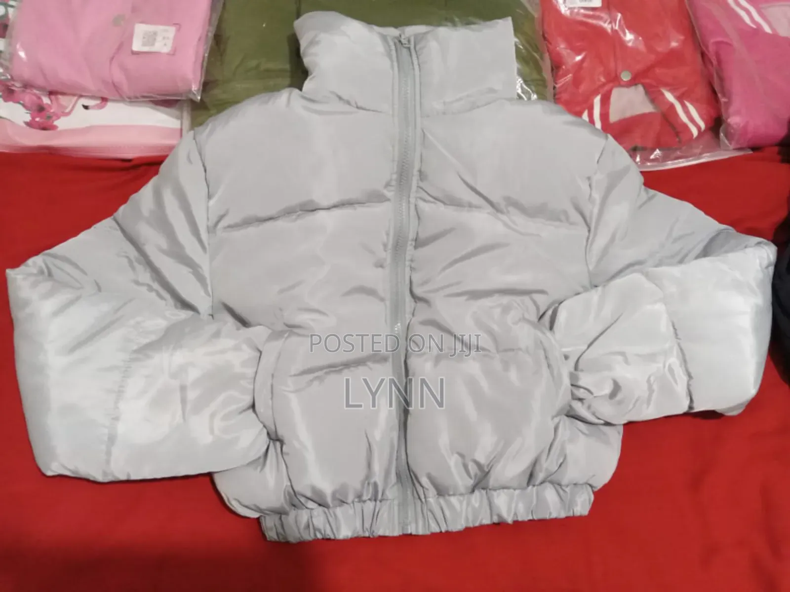 Women Solid Jacket Bubble Crop Coats Puff X _Xl