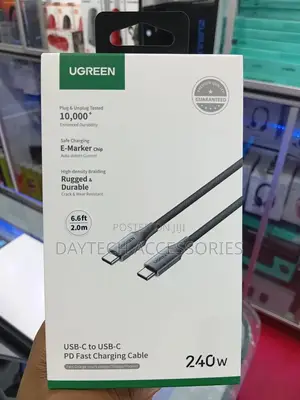 Ugreen Usb C to Usb C Cable 2m 240w Pd 3.1 Fast Charging 480mbps.