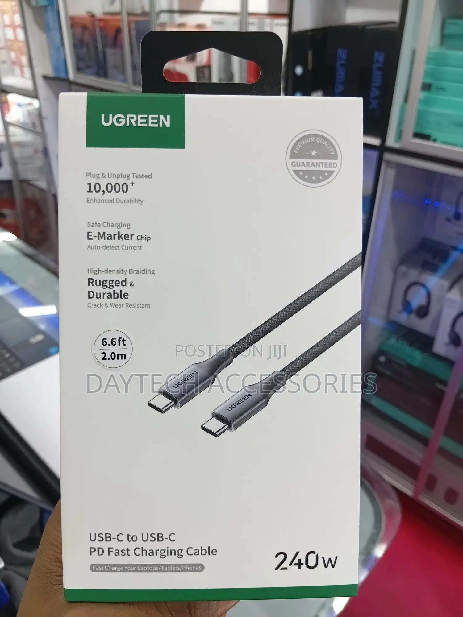Ugreen Usb C to Usb C Cable 2m 240w Pd 3.1 Fast Charging 480mbps.