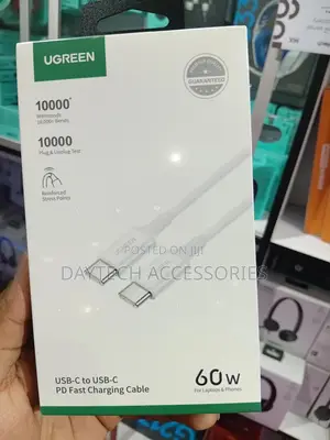 Ugreen 60w Usb-C to Usb-C Pd Fast Charging Cable.