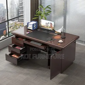 Office Desk : 1.4 Meters Executive Office Table With Keyboard Tray,