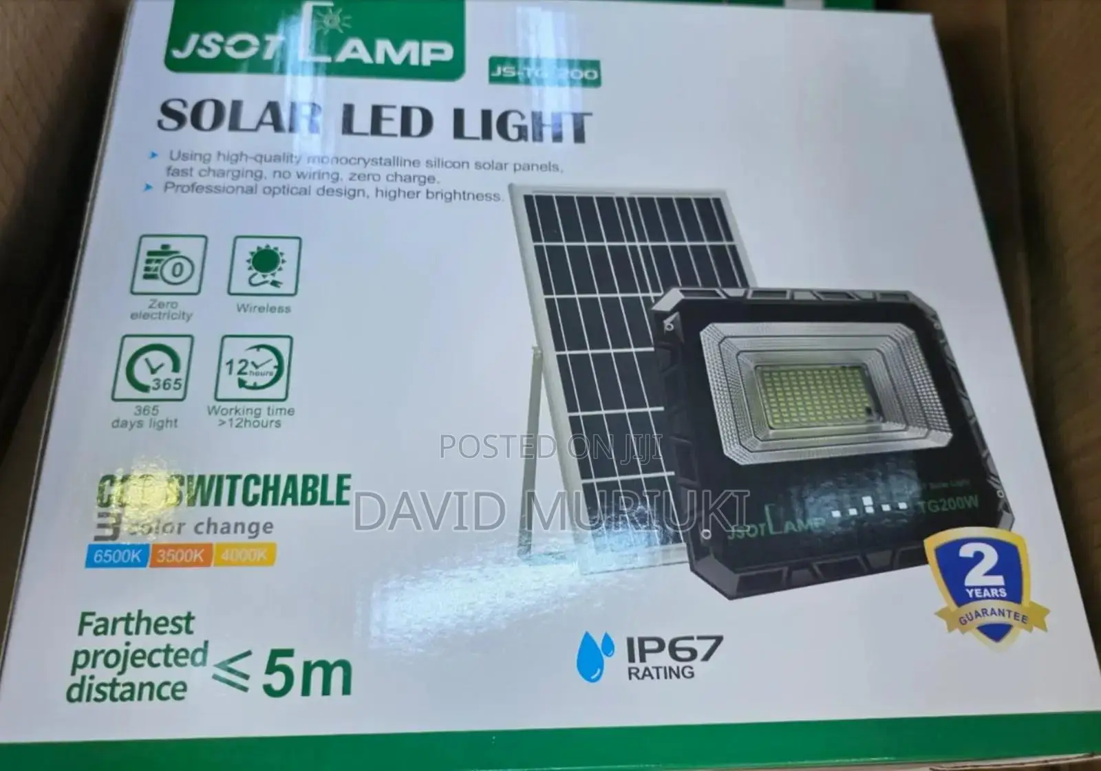 Jsot Tg200 Solar Floodlight 200w With Remote Control.