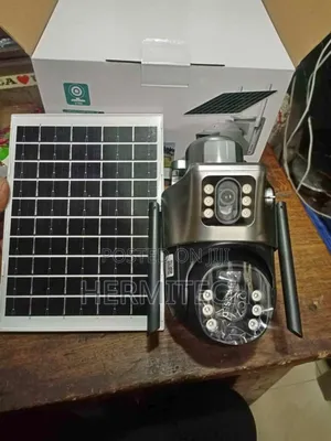 Dual Lens CCTV Camera With One Solar Panel and Alarm Siren Smart Net