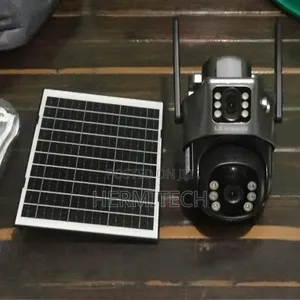 Dual Lens CCTV Camera With One Solar Panel and Alarm Siren Smart Net