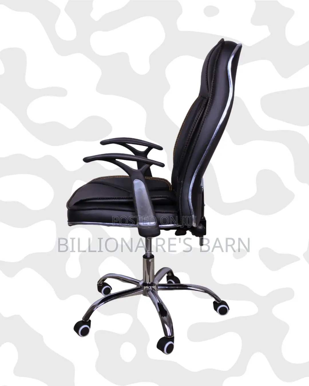 Executive Leather Office Chair High Back Padded Armrest- Professional