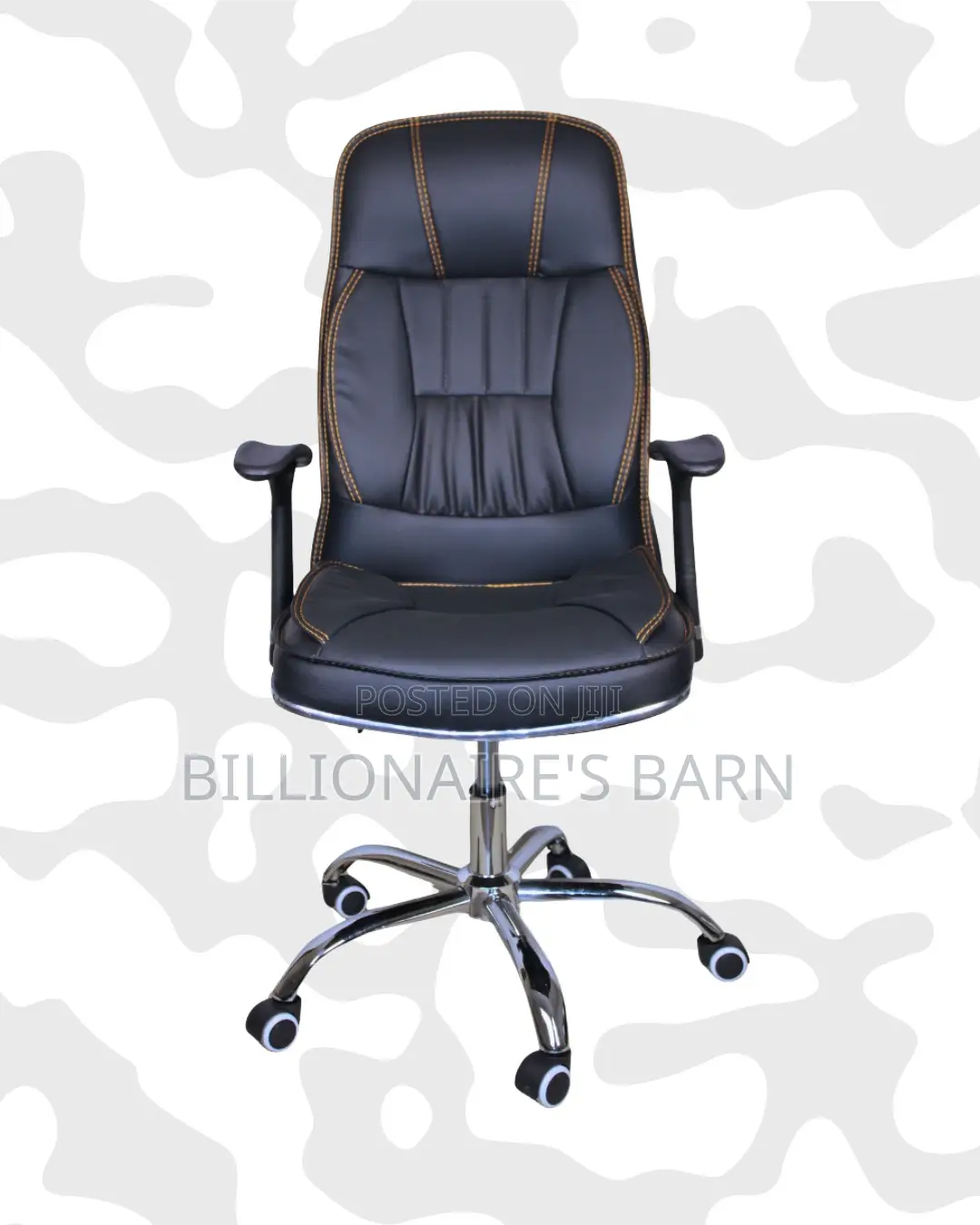 Executive Leather Office Chair High Back Padded Armrest- Professional