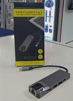5 In 1 Usb Hub Type -c To Hdmi/Hdtv Quality Usb Hub