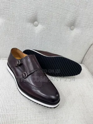 Quality Leather Men Double Monks Casual Rubber Sole Shoes