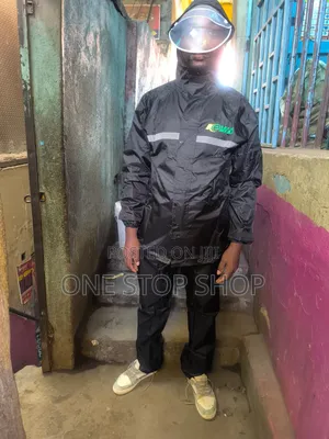 2in1 Split Mens Rain Reusable Outdoor Jacket With Pockets And Trouser