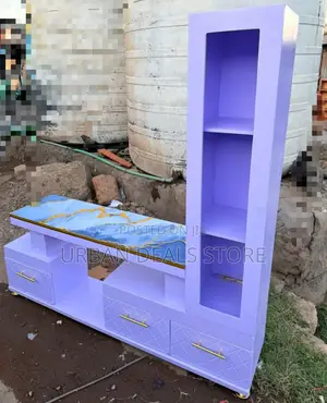 Tv Stand With Marble Coating and Shelf Cabinet