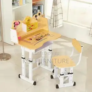 Kids Combo : Height-Adjustable Kids' Study Desk and Chair Set,