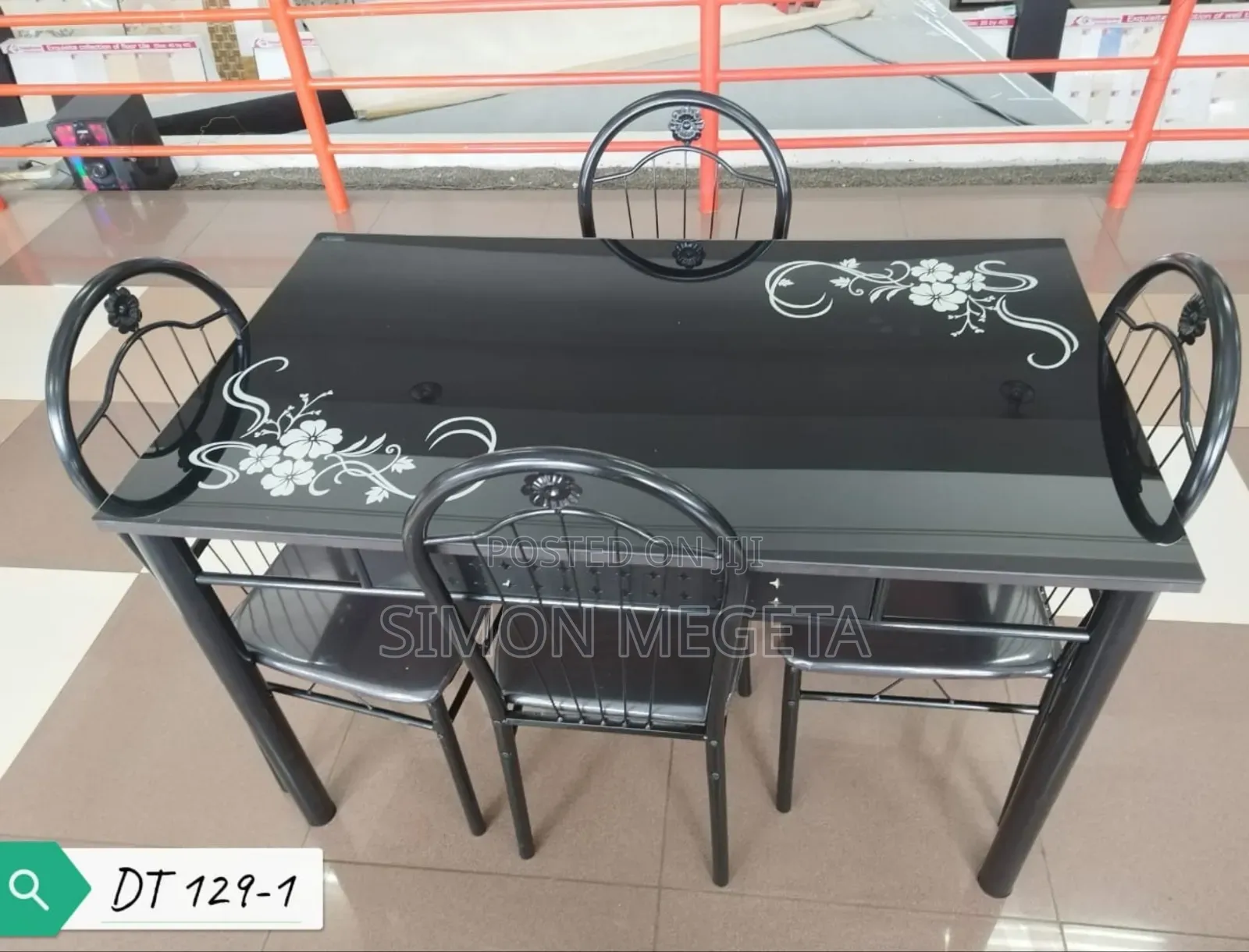 Executive Black 4 Sitter Dinning Table