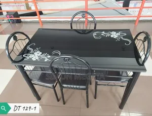 Executive Black 4 Sitter Dinning Table