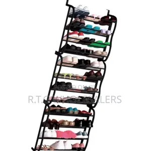 Heavy‐Duty Over Door Shoe Rack With Hooks – Easy Install Closet Saver