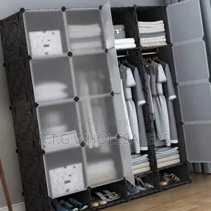 Portable 4‐Column Plastic Wardrobe – Multi‐Color Choice