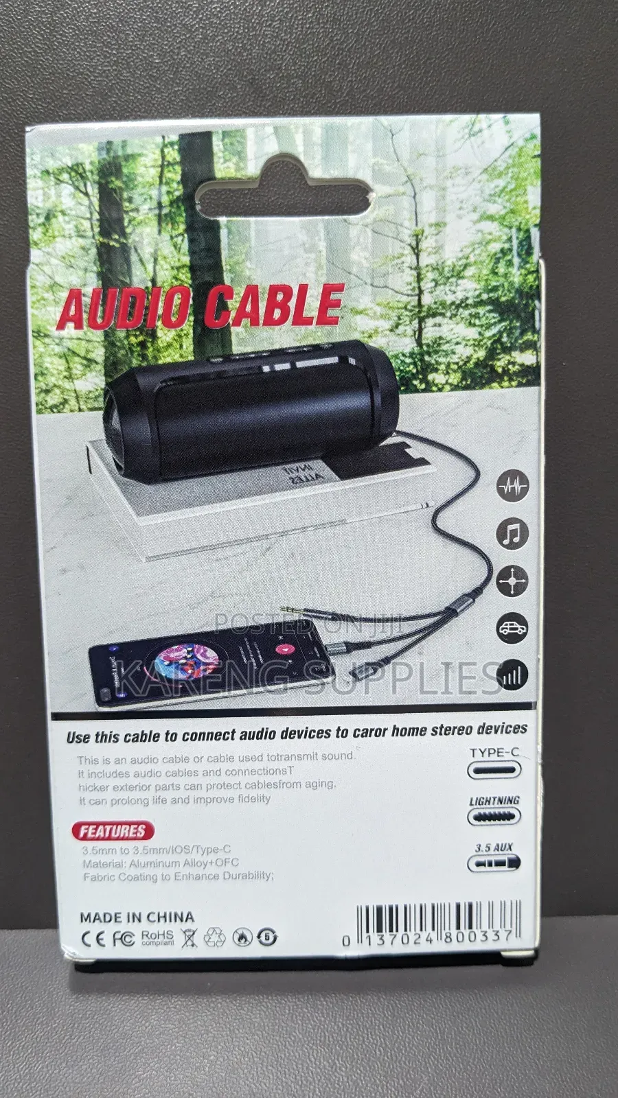 3 in 1 Auxiliary Audio Cable