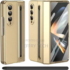 Samsung Galaxy Fold 4 Case S Pen Slot, Basic Business Class (Gold)