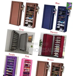10‐Tier Shoe Rack Tower With Protective Cover – Space‐Saving Organizer