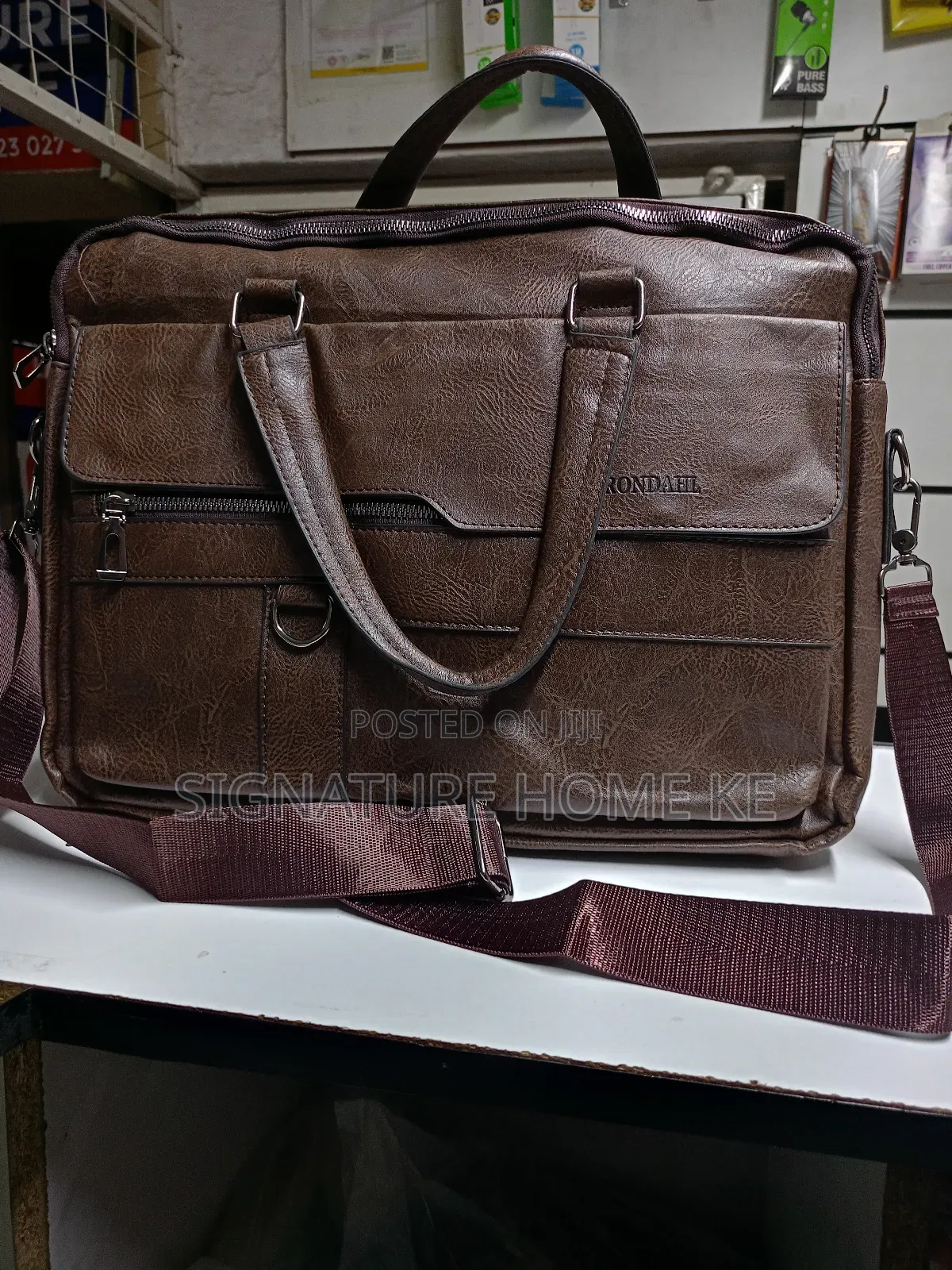 Leather Briefcase/Messenger Bag/Shoulder Bag