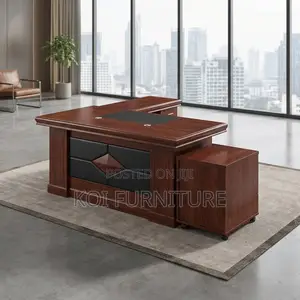 Office Desk; 1.6m Mahogany Executive Desk With Return