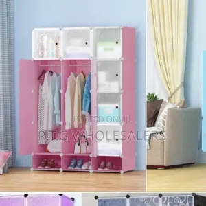 3‐Column Portable Plastic Wardrobe in Various Colours