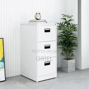 Filing Cabinet: Office Document Storage 3-Drawer Steel Cabinet