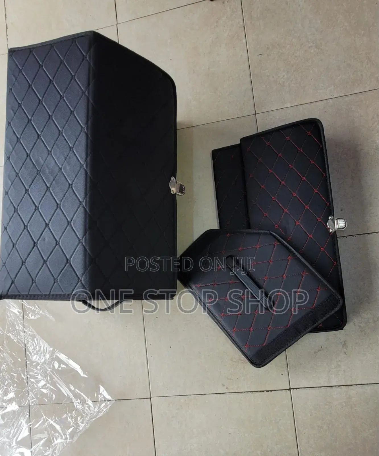 Car Pure Leather Boot Storage Containers