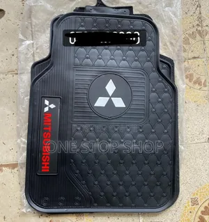 Mitsubishi White Logo Carpet Rubber Mats