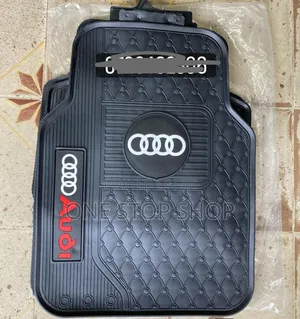 5pcs Audi Carpets White Logo Dust Mats