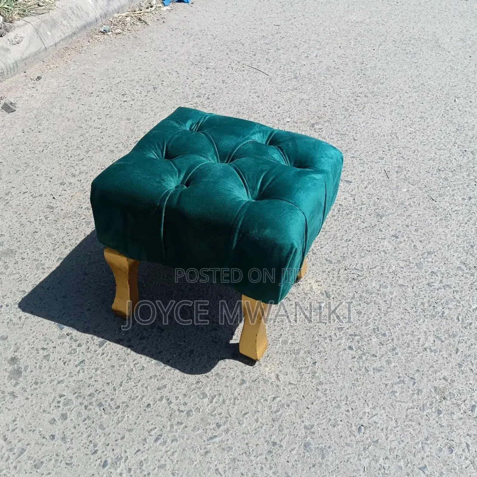 Pedicure Stool, or Pouf, Green Colour 