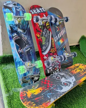 Skateboard With Rubber Wheels