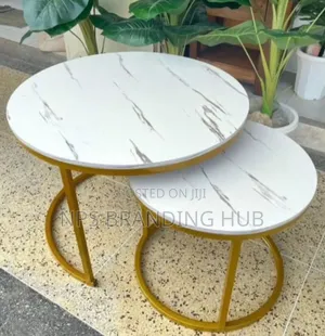 2 in 1 Nesting Tables Marble Effect