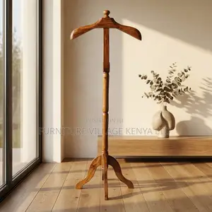 Coat Hanger; Modern Executive Mahogany Coat Hanger