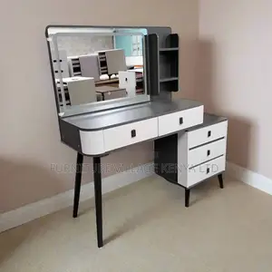 Dressing Table; Modern Vanity Desk With Led Mirror
