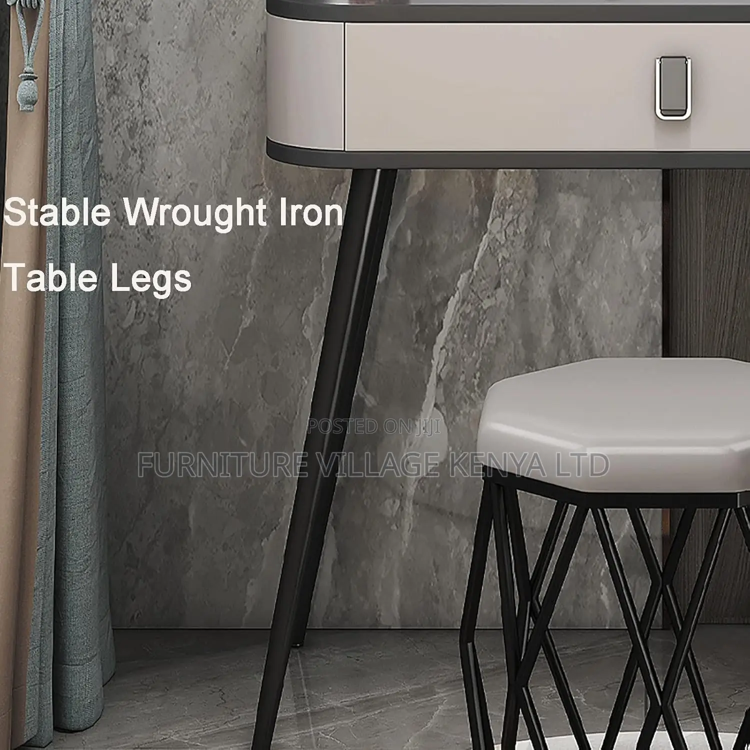 Dressing Table; Modern Vanity Desk With Led Mirror