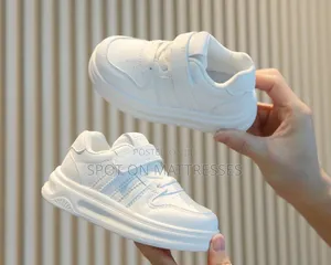 Kids' Plain White Sneakers. Sizes 21-38. Delivery Services Available.
