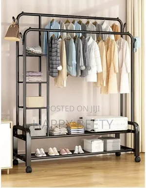Multifunctional Cloth Rack With Side Storage Rack
