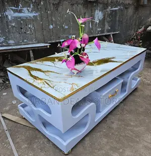 White Coffee Table With Marble Topping