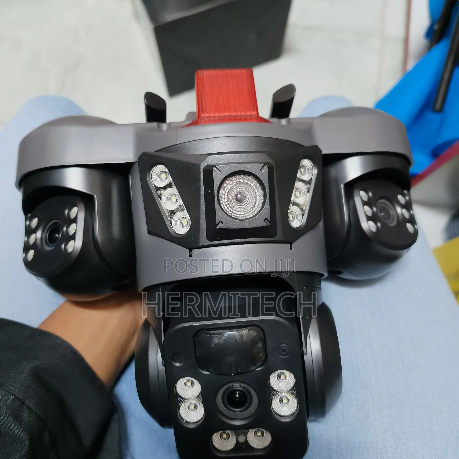 Motion Detector Solar Powered CCTV Camera With Triple Lens 4g Smart