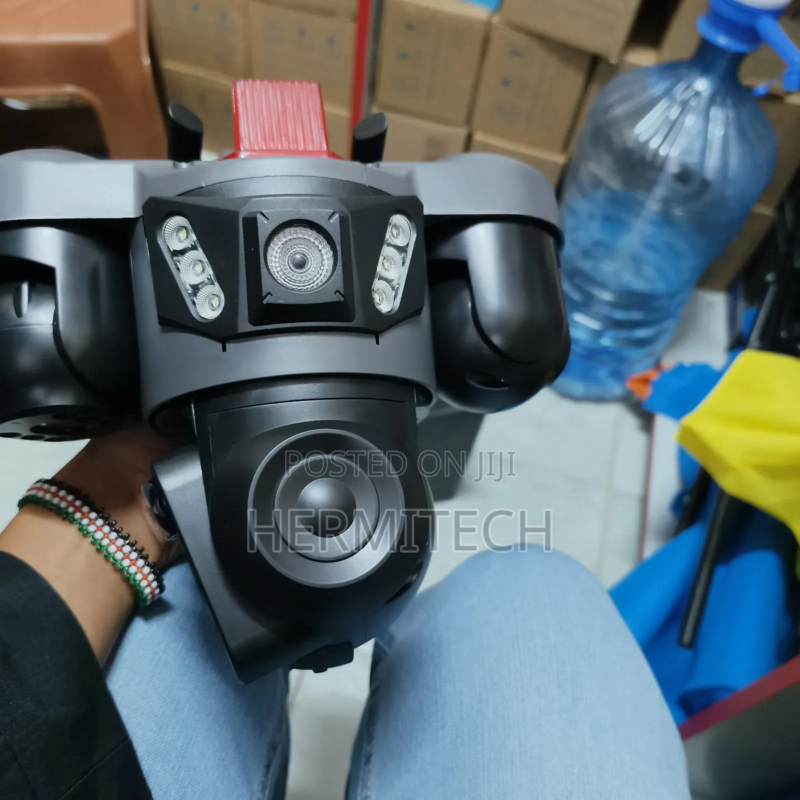 Motion Detector Solar Powered CCTV Camera With Triple Lens 4g Smart