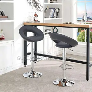 Leather Round Adjustable Counter Bar Stool